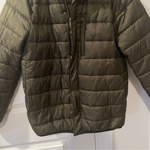 $298 BONOBOS S Quilted Men's Olive Puffer Jacket - Picture 5 of 9